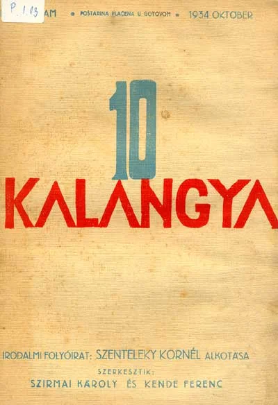 Kalangya, 3. évf. 1934. október. 10. sz. 689–768. oldal