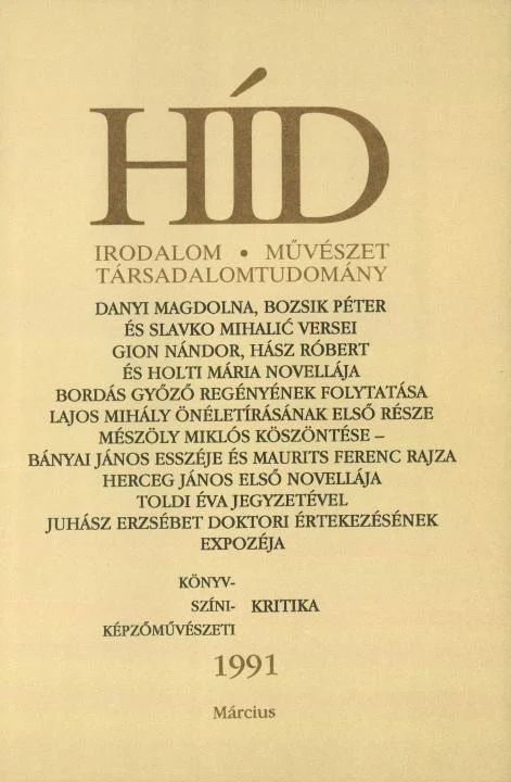 Híd, 55. évf. 1991. március. 3. sz. 201–296. oldal