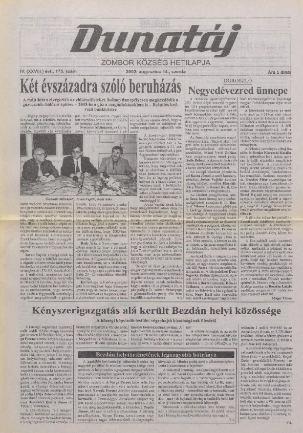 Dunatáj, 4. évf. 2002. augusztus 14. 175. sz.
