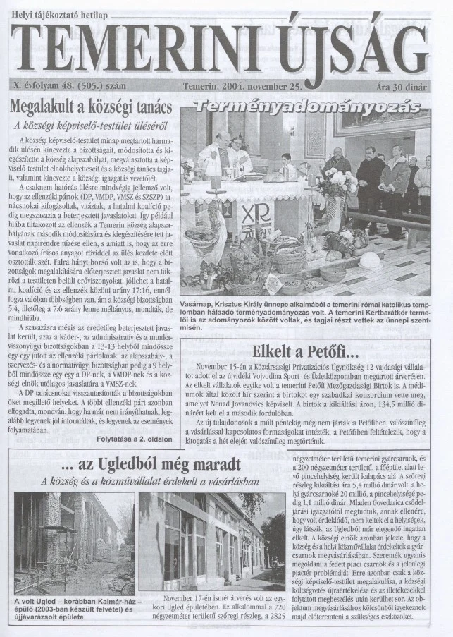 Temerini Újság, 10. évf. 2004. november 25. 48. sz.