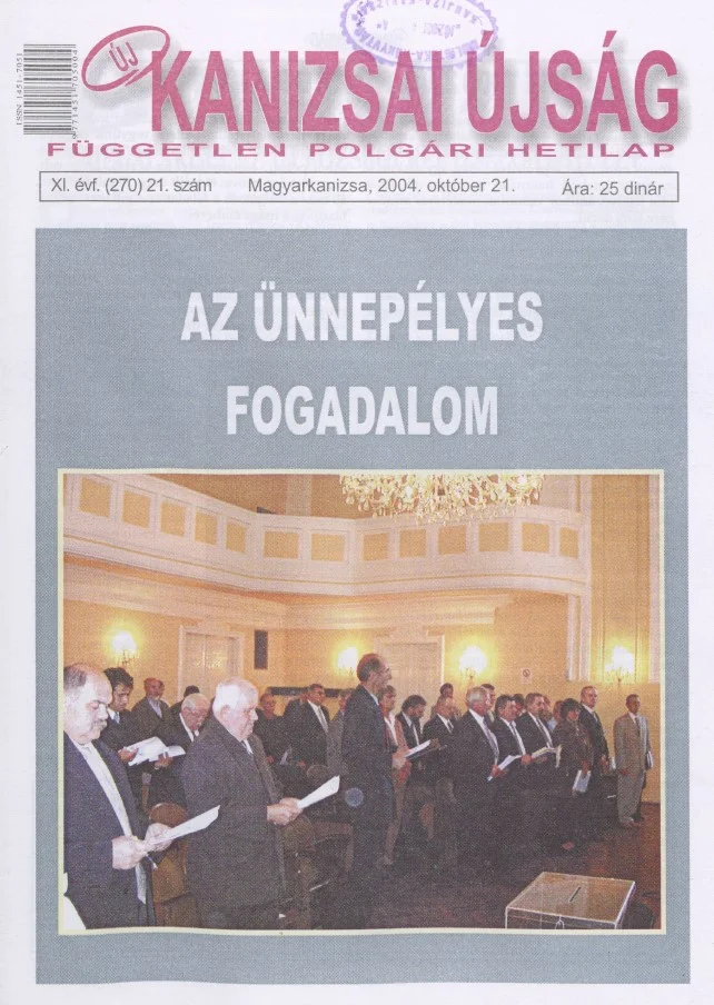 Új Kanizsai Újság, 11. évf. 2004. október 21. 21. sz.