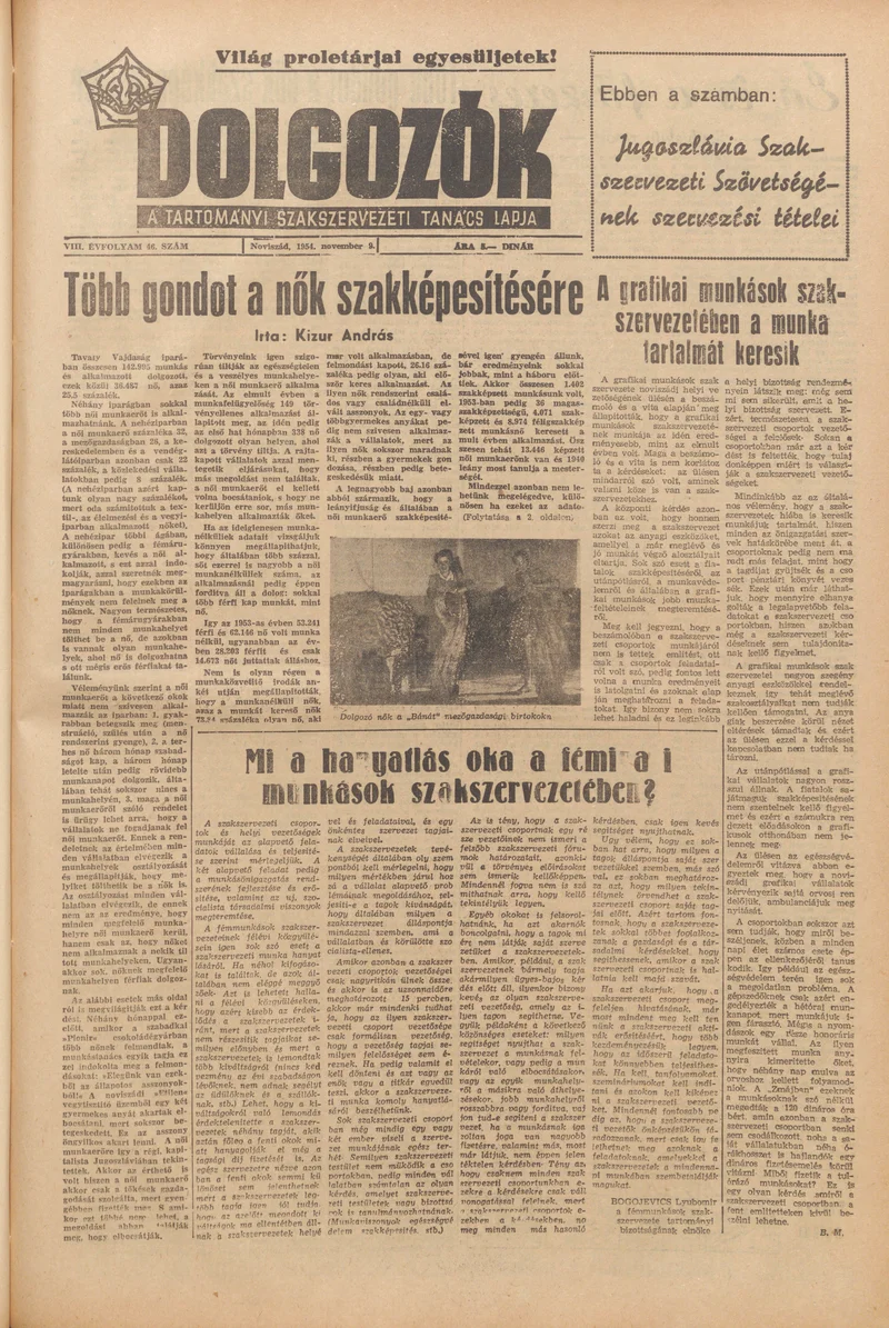Dolgozók, 8. évf. 1954. november 9. 46. sz.