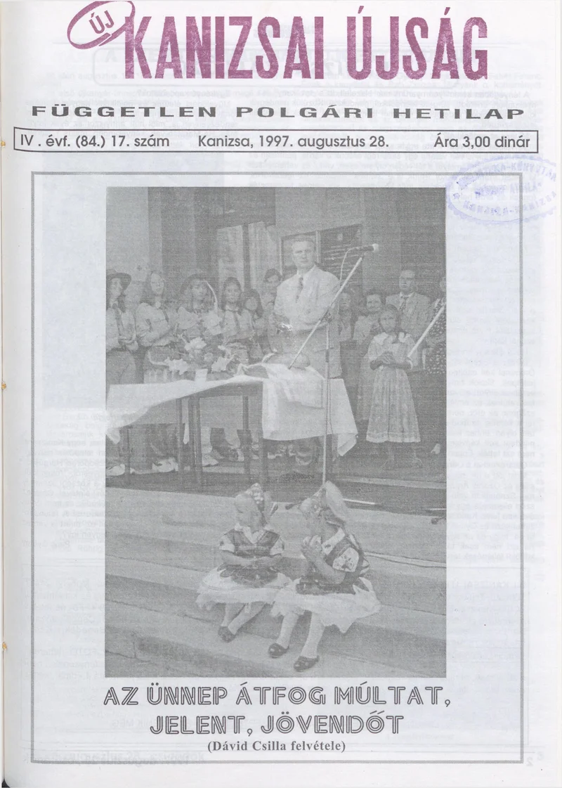 Új Kanizsai Újság, 4. évf. 1997. augusztus 28. 17. sz.
