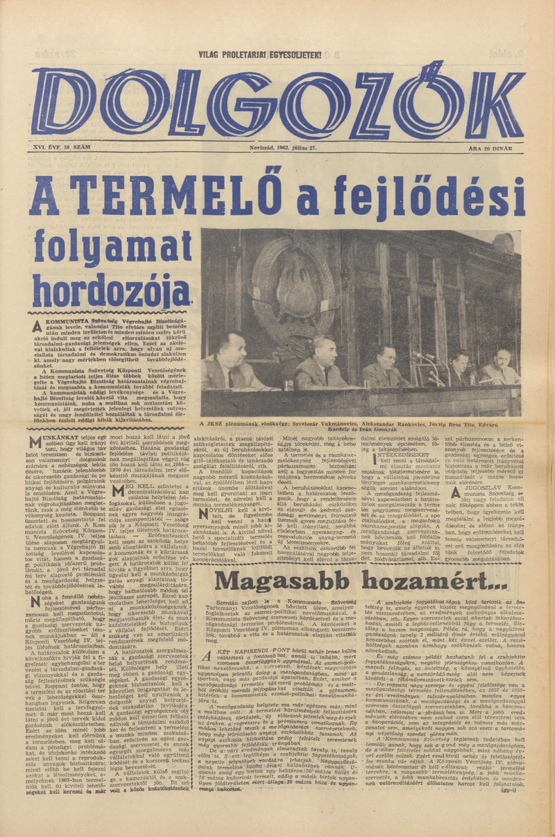 Dolgozók, 16. évf. 1962. július 27. 30. sz.