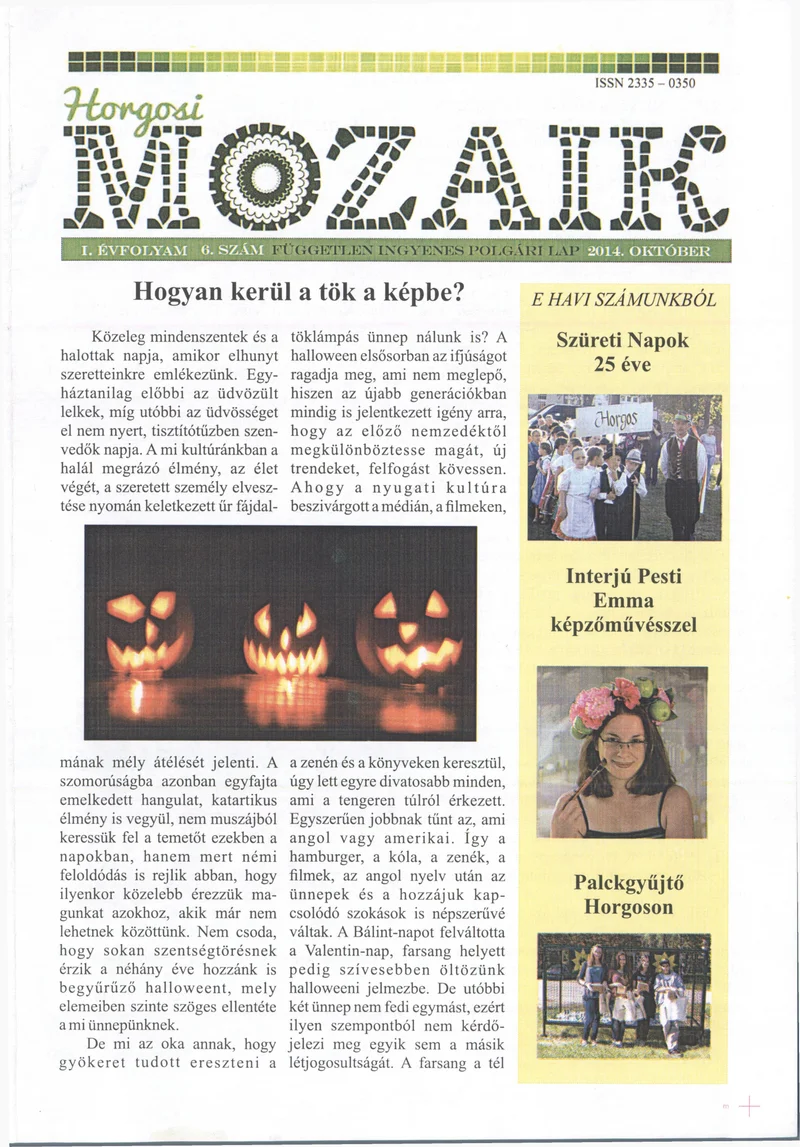 Horgosi Mozaik, 1. évf. 2014. október. 6. sz.