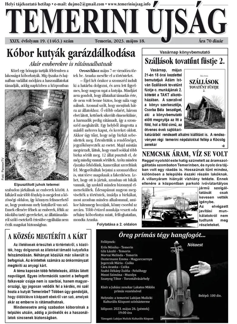 Temerini Újság, 29. évf. 2023. május 18. 19. sz.