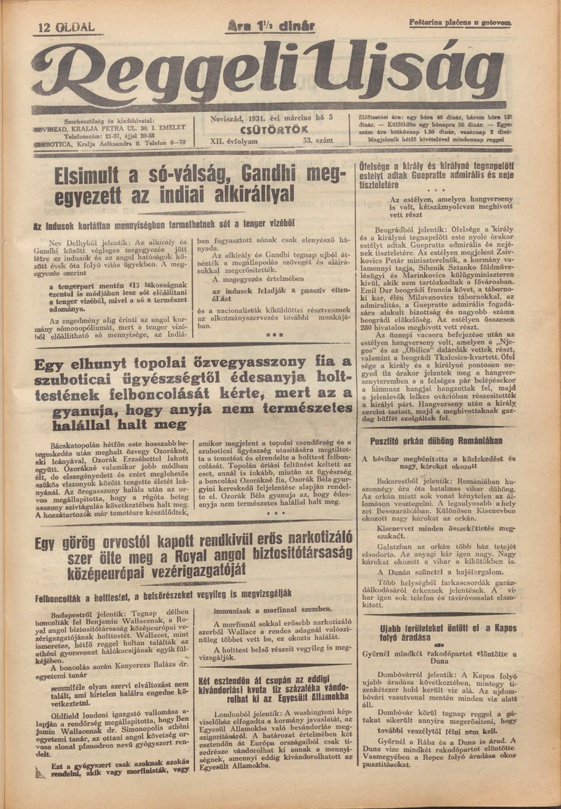 Reggeli Újság, 12. évf. 1931. március 5. 53. sz.