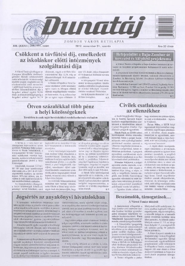 Dunatáj, 14. évf. 2012. november 21. 711. sz.