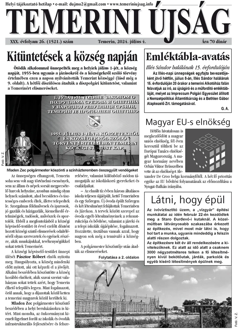 Temerini Újság, 30. évf. 2024. július 4. 26. sz.