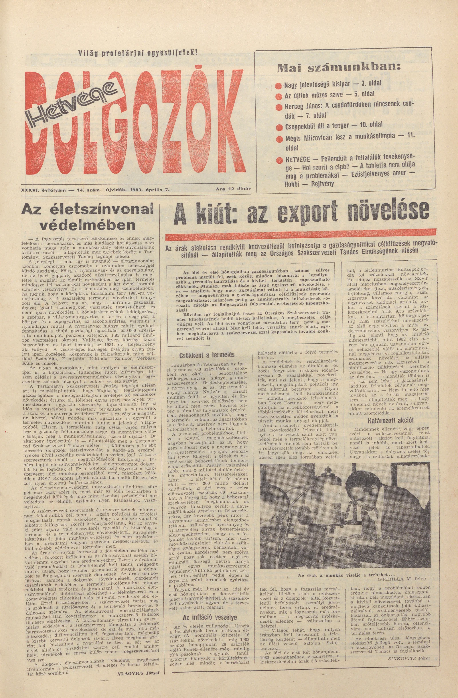 Dolgozók, 37. évf. 1983. április 7. 14. sz.