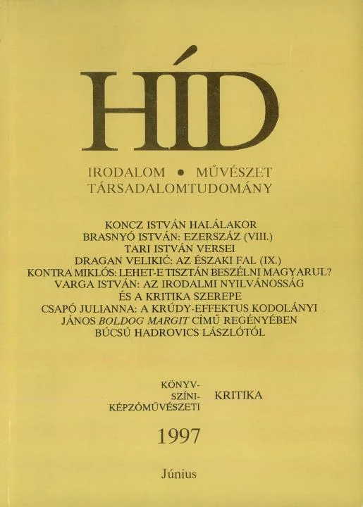 Híd, 61. évf. 1997. június. 6. sz. 401–496. oldal