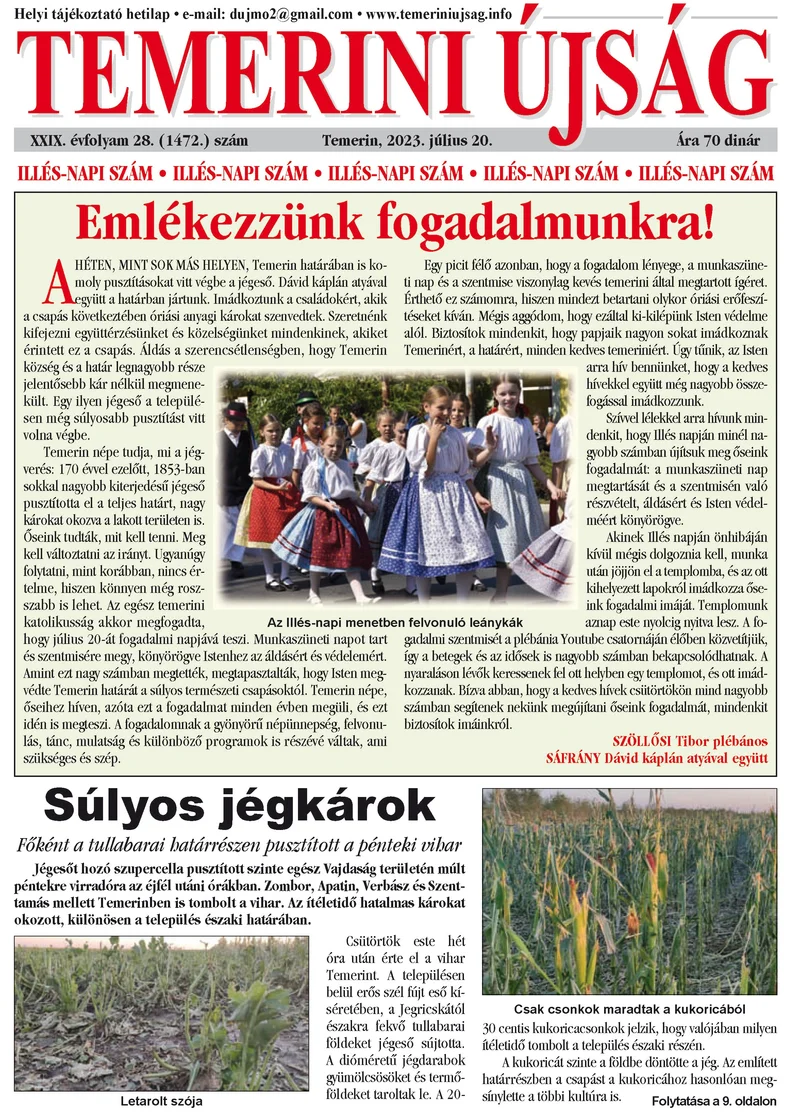 Temerini Újság, 29. évf. 2023. július 20. 28. sz.