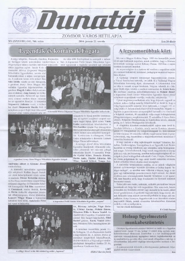 Dunatáj, 16. évf. 2014. január 22. 766. sz.