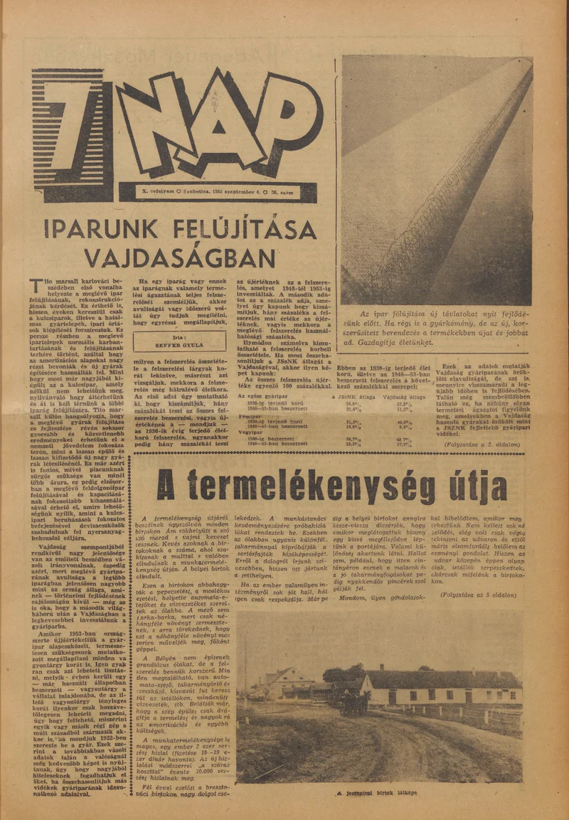7 Nap, 10. évf. 1955. szeptember 18. 38. sz. 1–16. oldal