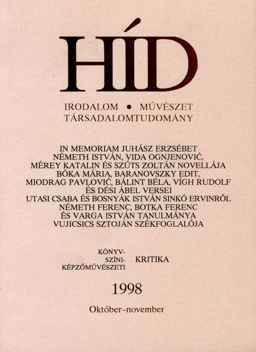 Híd, 62. évf. 1998. október – november. 10–11. sz. 801–928. oldal