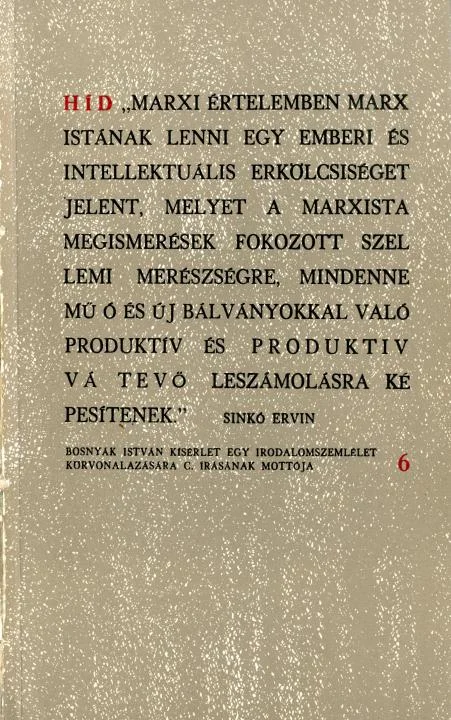 Híd, 27. évf. 1963. június. 6. sz. 609–708. oldal