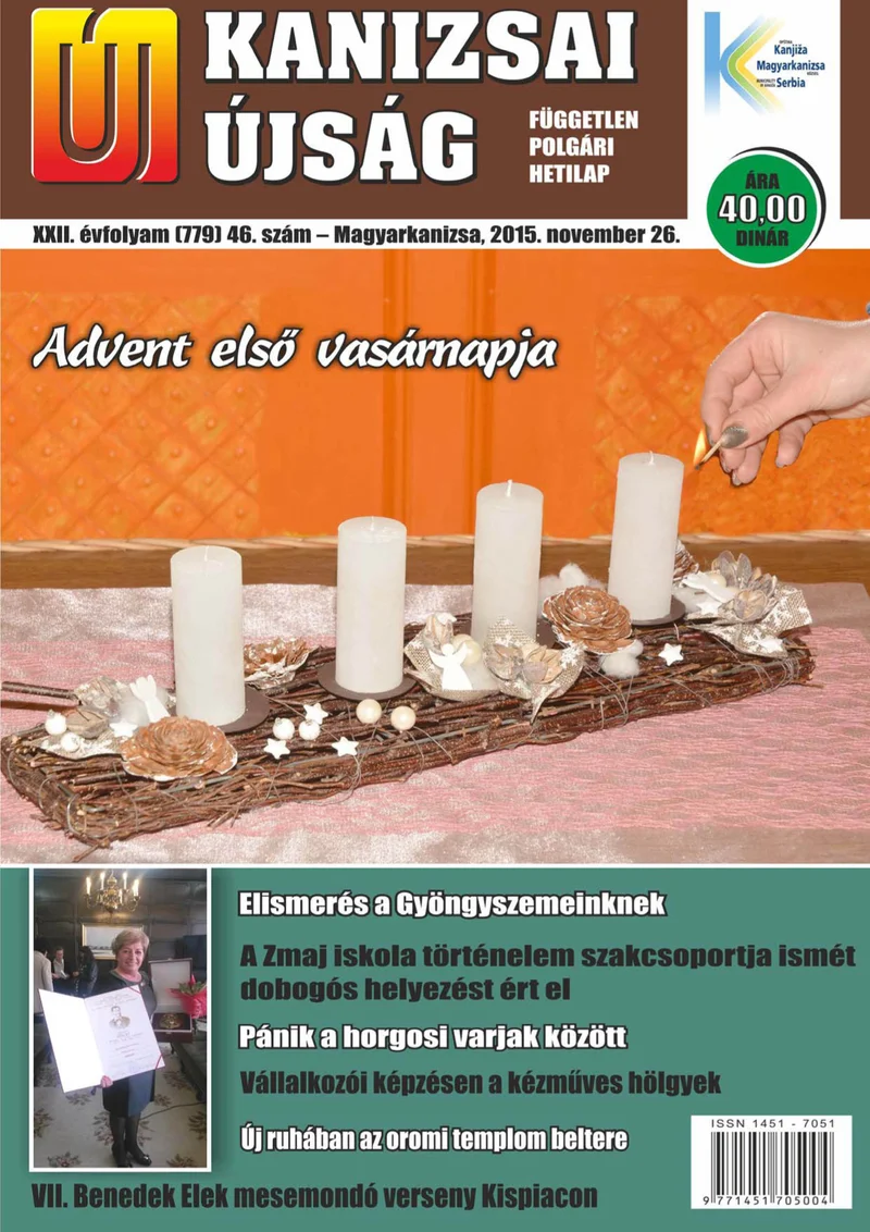 Új Kanizsai Újság, 22. évf. 2015. november 26. 46. sz.