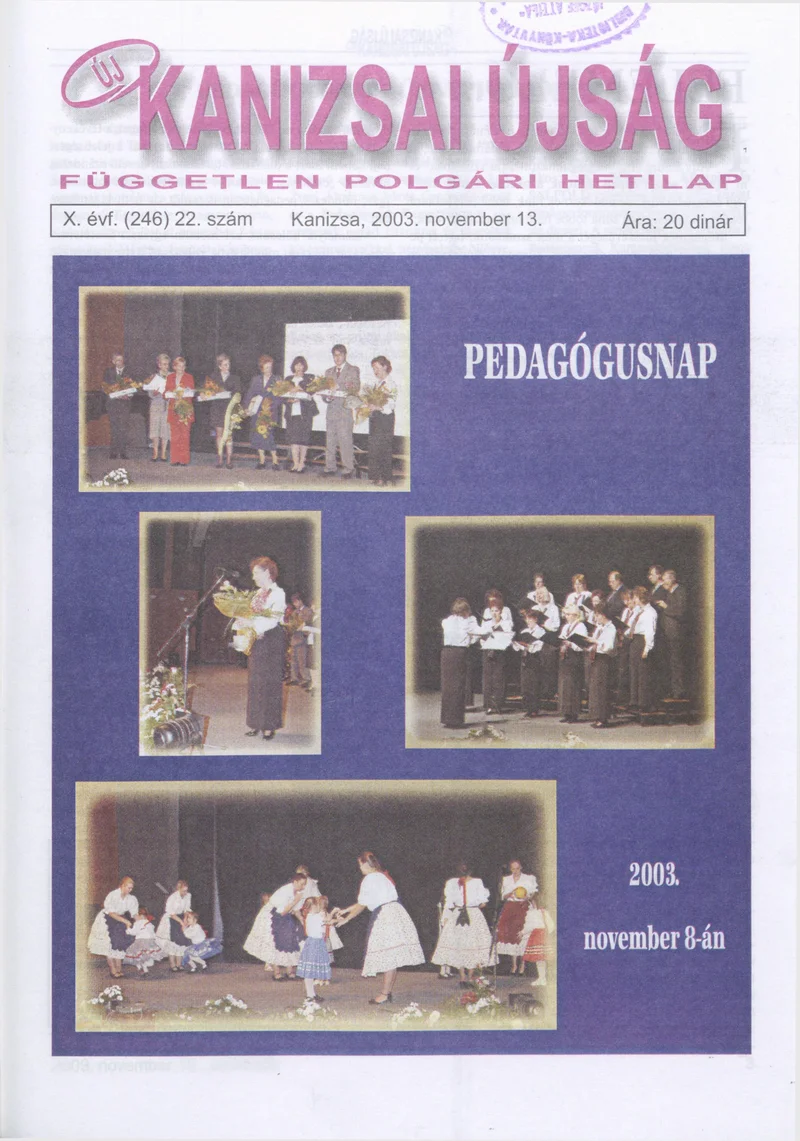 Új Kanizsai Újság, 10. évf. 2003. november 13. 22. sz.