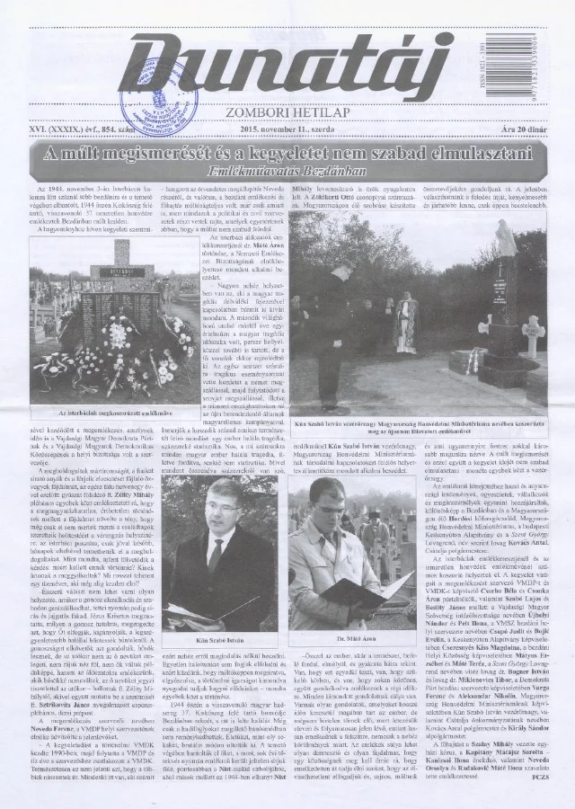 Dunatáj, 17. évf. 2015. november 11. 854. sz.