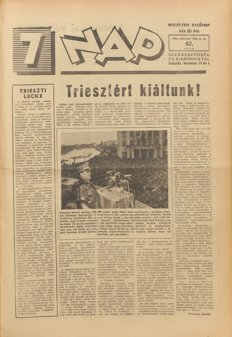 7 Nap, 8. évf. 1953. október 18. 42. sz. 1–16. oldal
