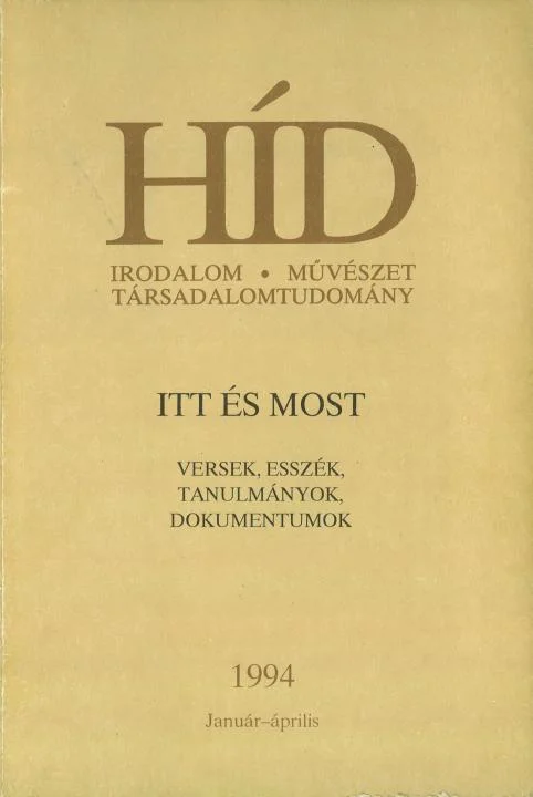 Híd, 58. évf. 1994. január – április. 1–4. sz. 1–276. oldal