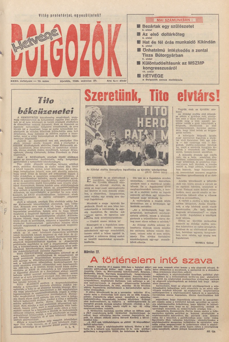 Dolgozók, 34. évf. 1980. március 27. 12. sz.