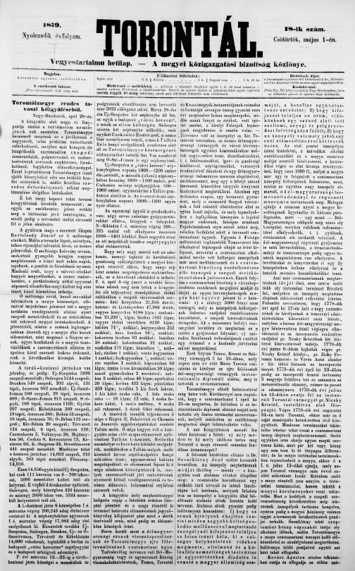 Torontál, 8. évf. 1879. május 1. 18. sz.