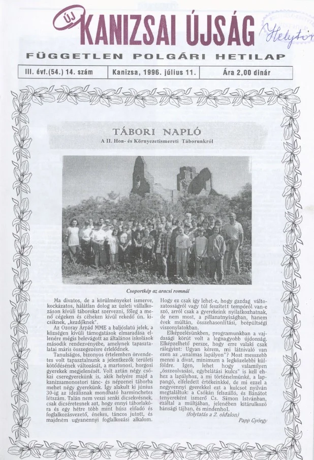 Új Kanizsai Újság, 3. évf. 1996. július 11. 14. sz.