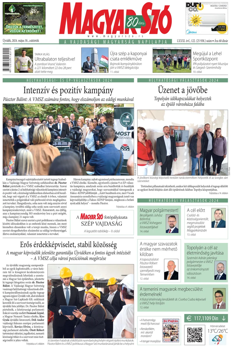 Magyar Szó, 81. évf. 2024. május 30. 122. sz. 1–20. oldal