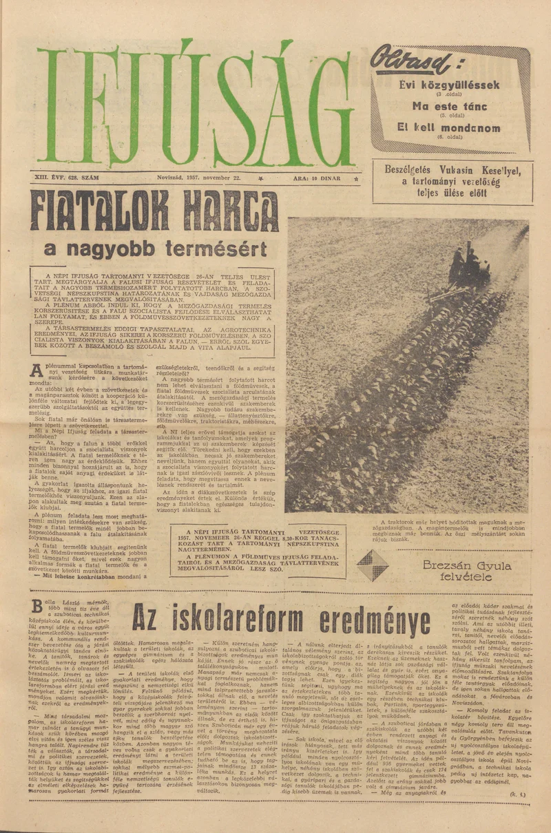 Ifjúság, 13. évf. 1957. november 22. 629. sz.