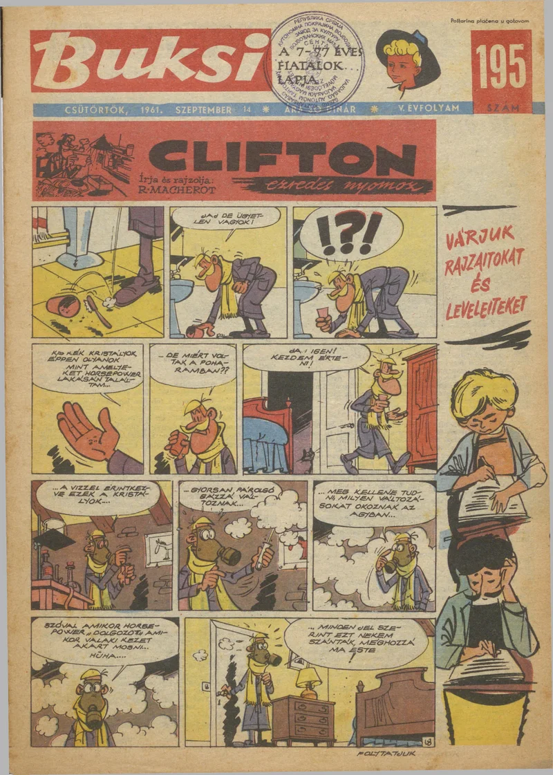 Buksi, 5. évf. 1961. szeptember 14. 195. sz.