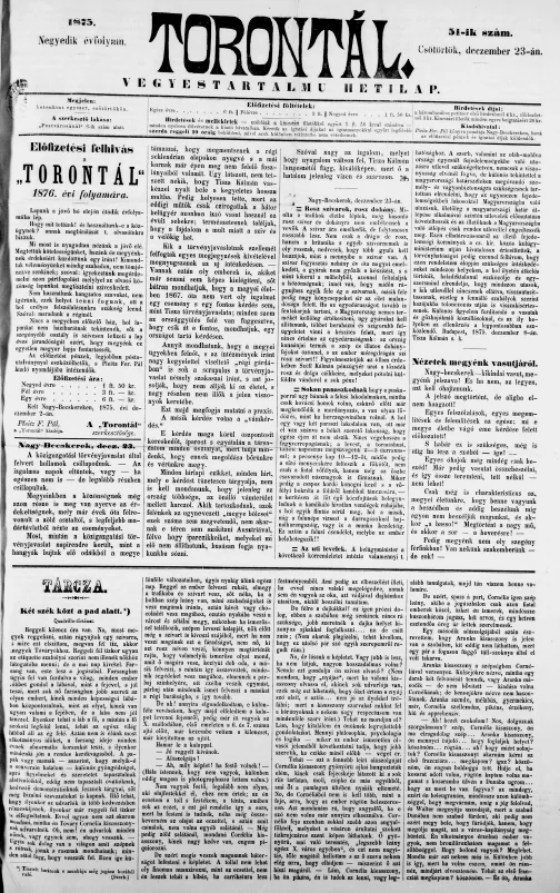 Torontál, 4. évf. 1875. december 23. 51. sz.