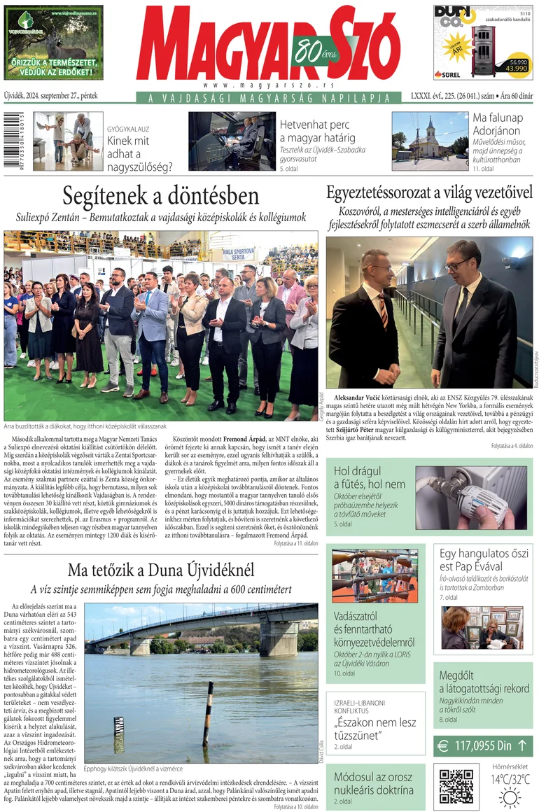 Magyar Szó, 81. évf. 2024. szeptember 27. 225. sz. 1–16. oldal