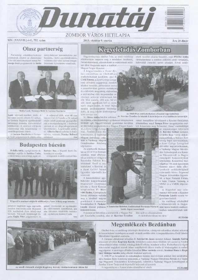 Dunatáj, 15. évf. 2013. október 9. 752. sz.