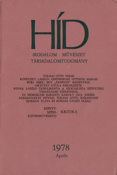 Híd, 42. évf. 1978. április. 4. sz. 409–552. oldal