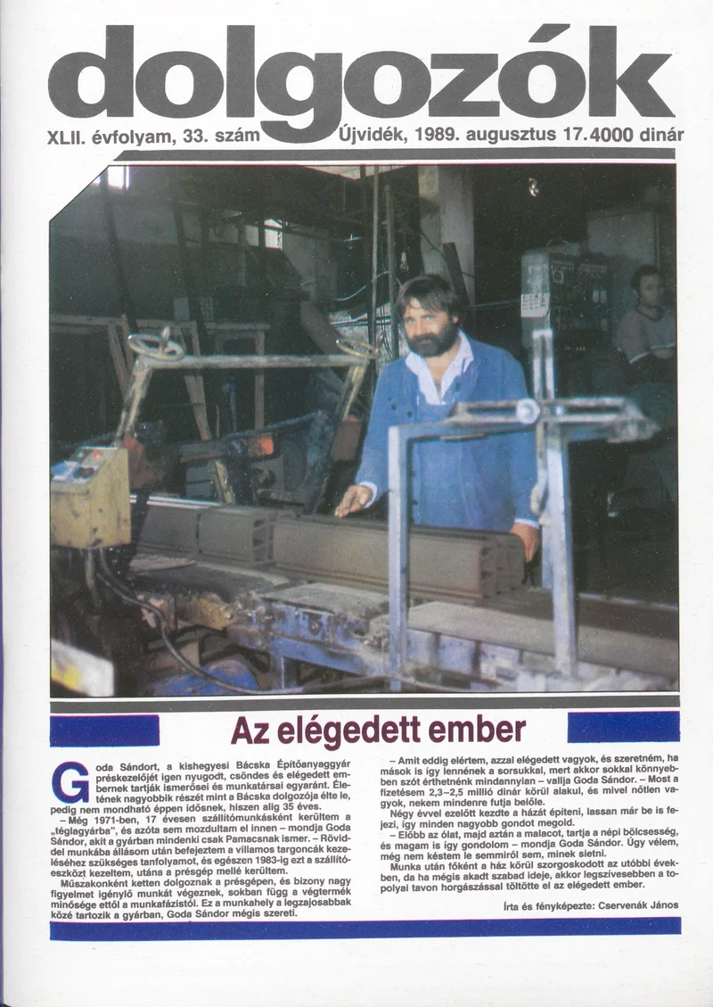 Dolgozók, 43. évf. 1989. augusztus 17. 33. sz.