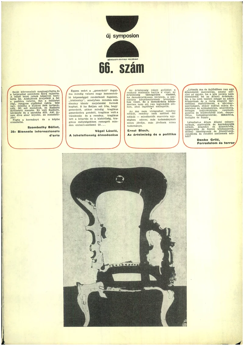 Új Symposion, 6. évf. 1970. október 20. 66. sz. 1–28. oldal