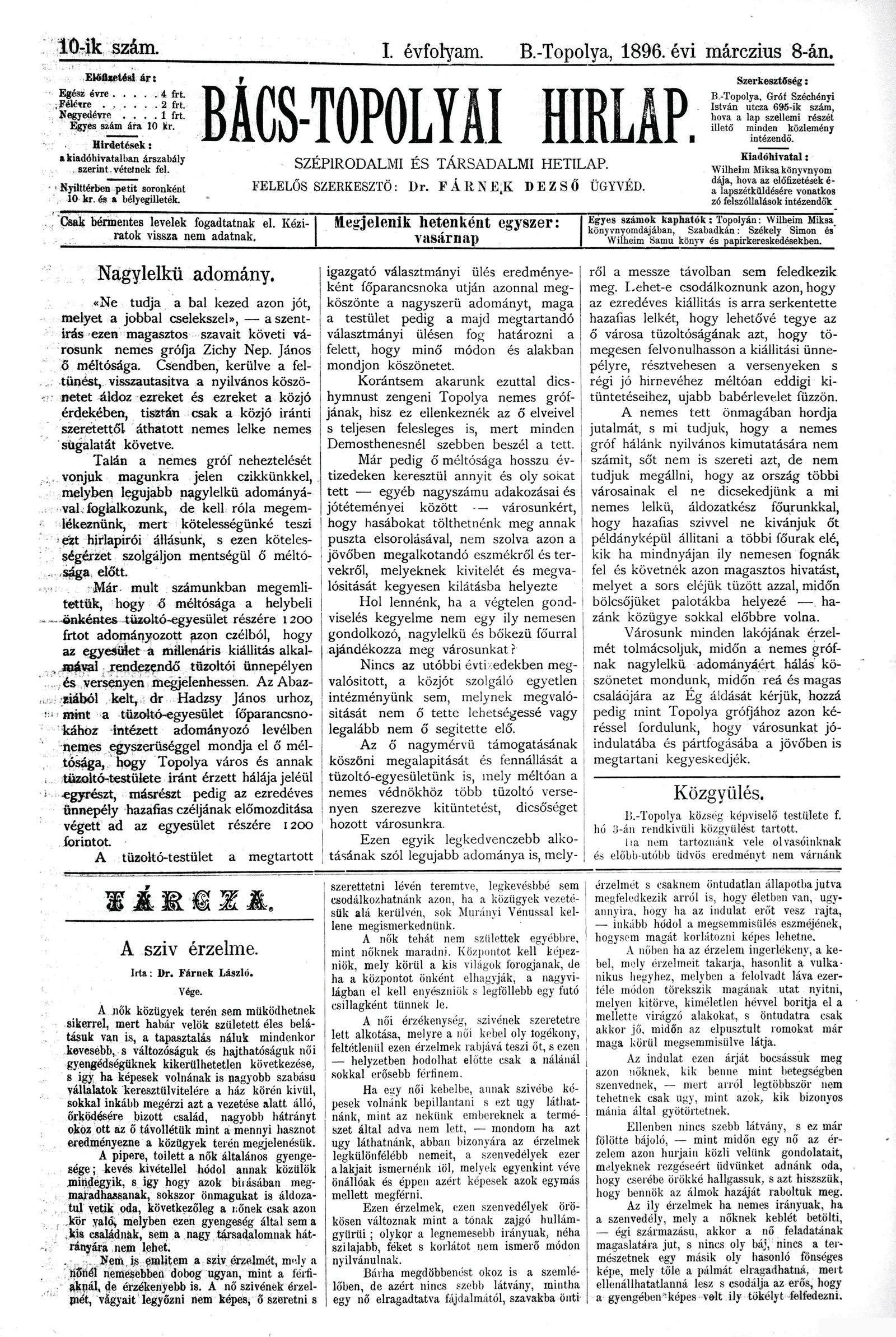 Bács-Topolyai Hirlap, 1. évf. 1896. március 8. 10. sz.