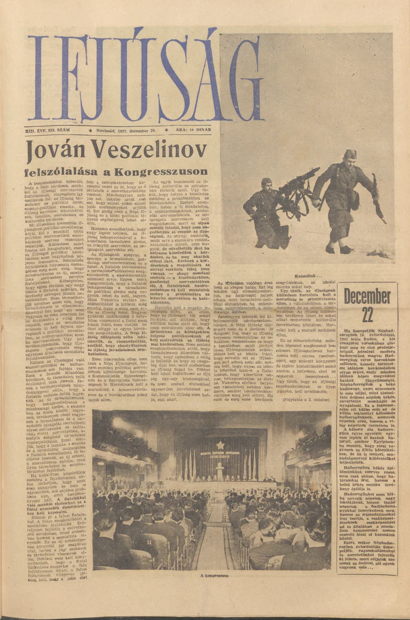 Ifjúság, 13. évf. 1957. december 20. 633. sz.