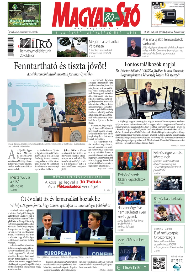 Magyar Szó, 81. évf. 2024. november 20. 270. sz. 1–16. oldal