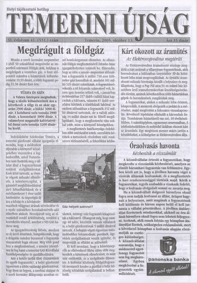Temerini Újság, 11. évf. 2005. október 13. 41. sz.