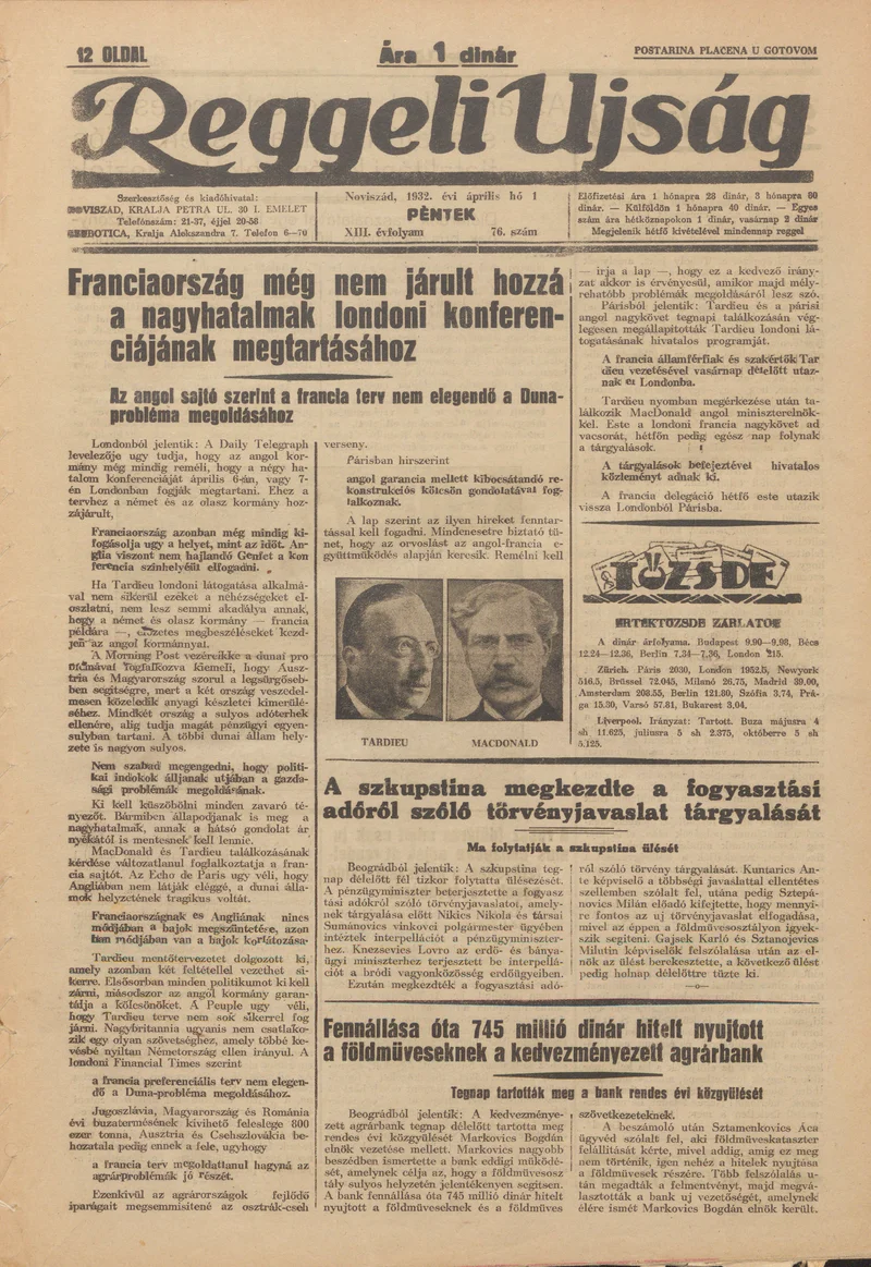Reggeli Újság, 13. évf. 1932. április 1. 76. sz.