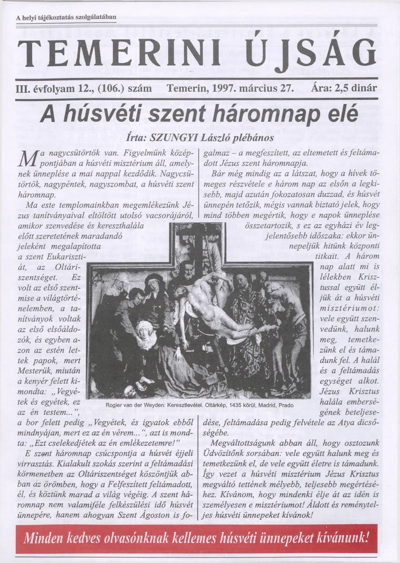 Temerini Újság, 3. évf. 1997. március 27. 12. sz.