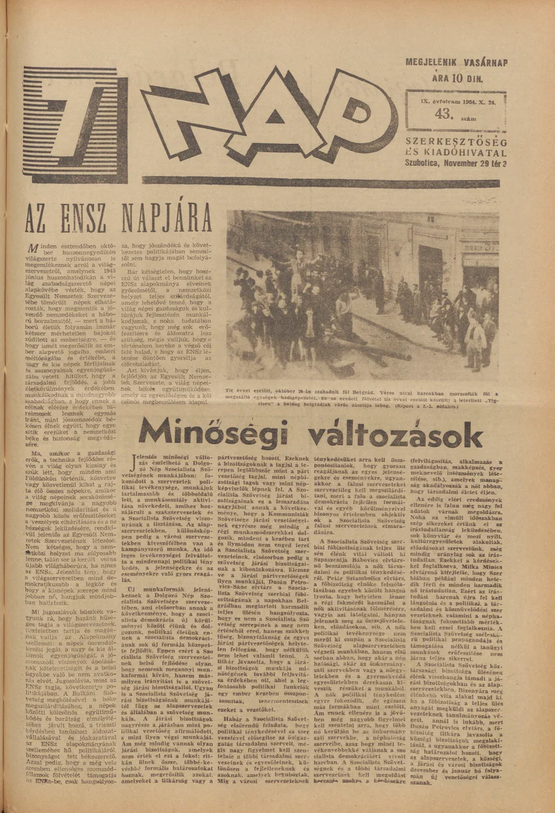 7 Nap, 9. évf. 1954. október 24. 43. sz. 1–16. oldal