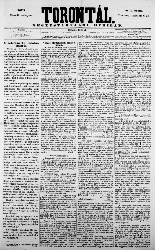 Torontál, 2. évf. 1873. március 6. 10. sz.