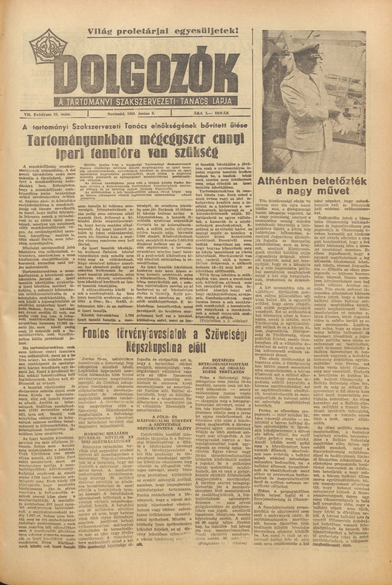 Dolgozók, 8. évf. 1954. június 9. 24. sz.
