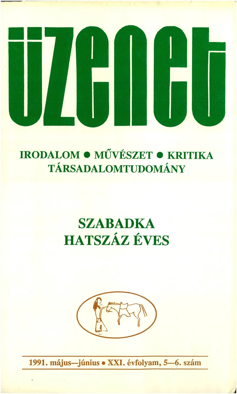 Üzenet, 21. évf. 1991. május – június. 5–6. sz. 373–500. oldal