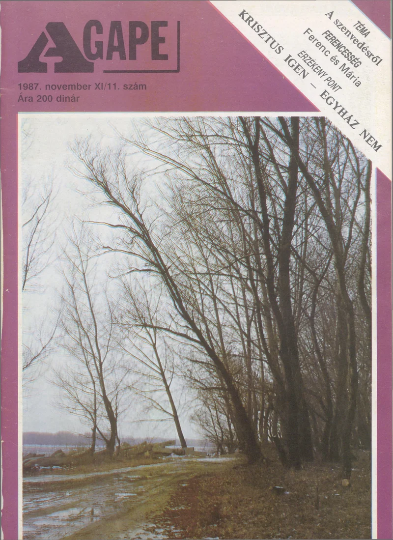 Agape, 11. évf. 1987. november. 11. sz.