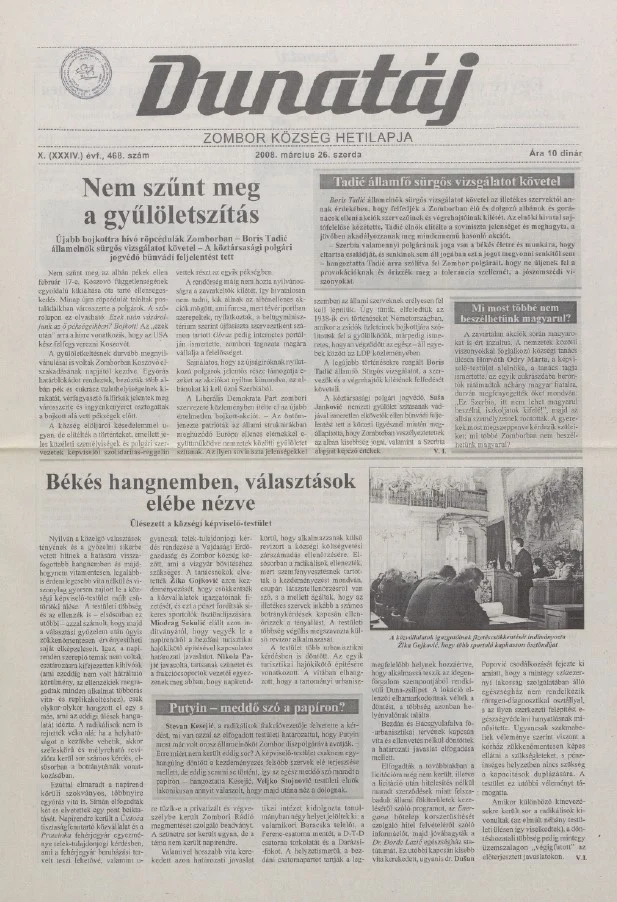 Dunatáj, 10. évf. 2008. március 26. 468. sz.