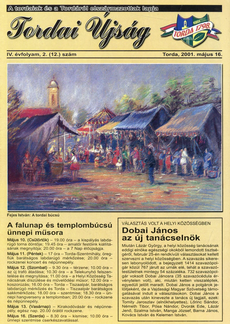 Tordai Újság, 4. évf. 2001. május 16. 2. sz. 1–20. oldal